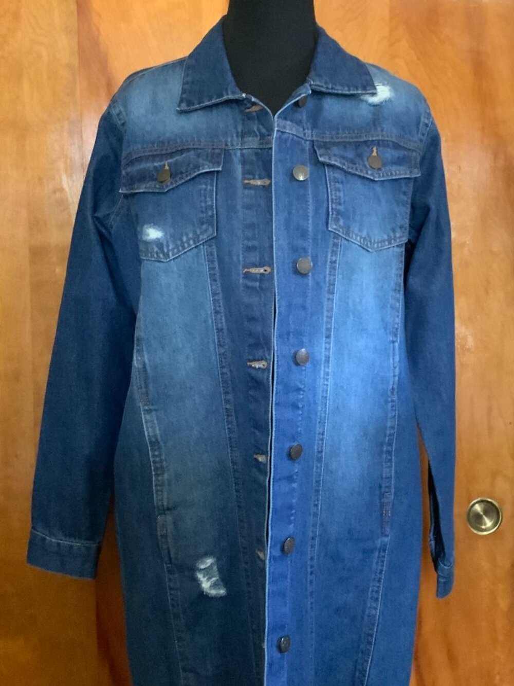 Taxi Women's Small Distressed Jean Jacket (1291)